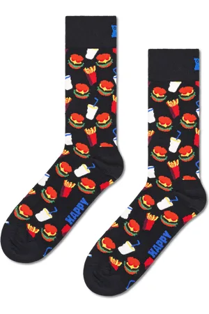 Happy Socks Zwarte Hamburger Crew Sokken