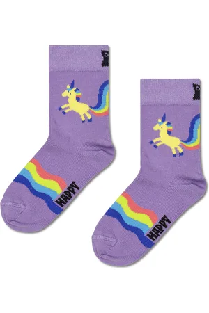 Happy Socks Paarse Kinderen Rainbow Tail Crew Sokken