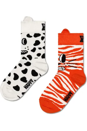 Happy Socks Kids Animal Socks | Cat & Dog Crew Socks 2-Pack