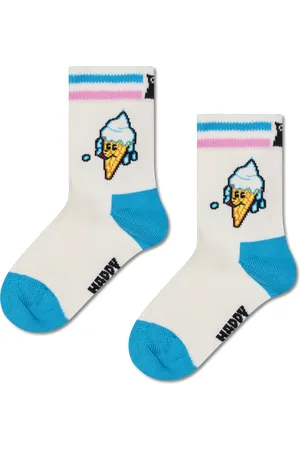 Happy Socks Kids White Happy Ice Cream Crew Sock