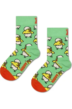 Happy Socks Kids Light Green Chicken Egg Crew Sock