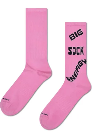 Happy Socks Pink Big Sock Energy Sneaker Crew Sock