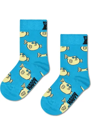 Happy Socks Kids Blue Blowfish Crew Sock
