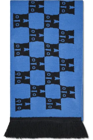Happy Socks Blue and Black Knitted Scarf