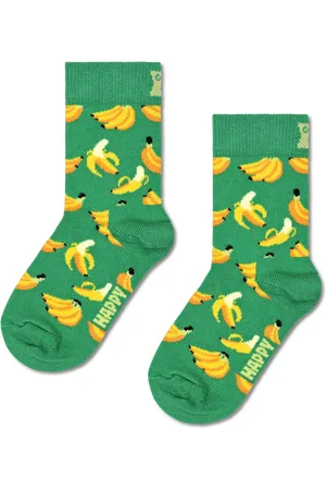 Happy Socks Kids Green Banana Socks | Fun Fruit Socks for Children