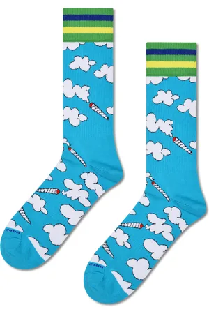 Happy Socks Light Blue In the Clouds Sneaker Crew Sock