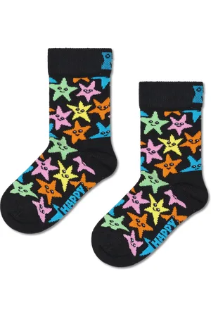 Happy Socks Kids Black Starfish Crew Sock