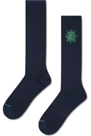 Happy Socks Navy Sun Knee High Sock