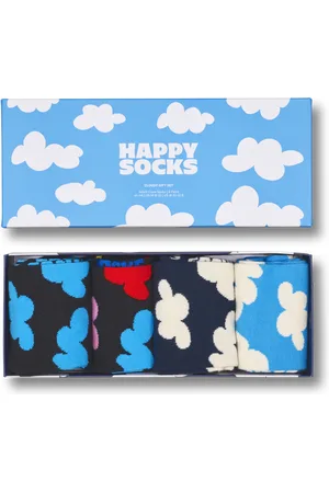 Happy Socks Light Blue 4-Pack Cloudy Socks Gift Set