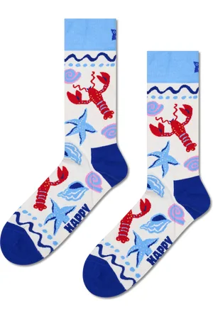 Happy Socks White Seafood Crew Sock