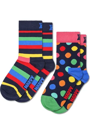 Happy Socks 2-Pak Kinderen Stripe Crew Sokken