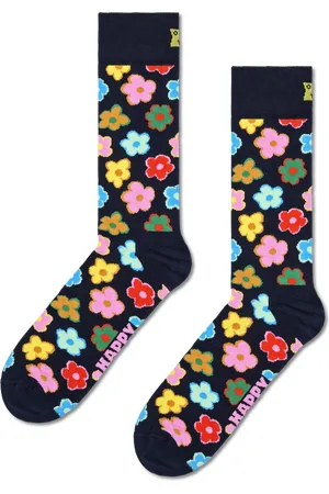 Happy Socks Donkerblauwe Flower Crew Sokken