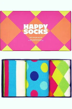Happy Socks 3-Pack Light Blue Mix Socks Gift Set