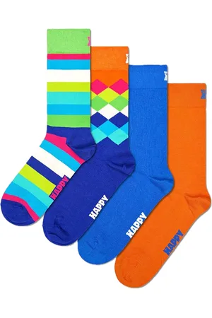 Happy Socks 4-Pack Blue and Orange Mix Socks