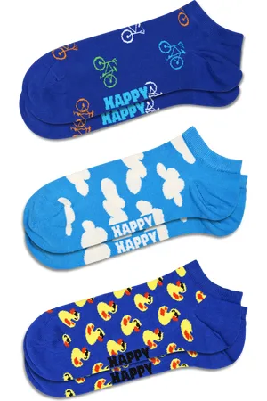 Happy Socks Blue 3-Pack Bike Low Socks