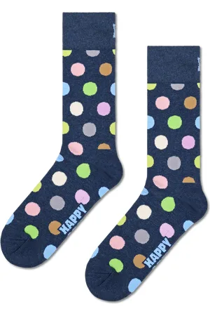 Happy Socks Navy Polka Dot Socks | Fun & Colorful Crew Socks