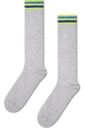 Happy Socks Grey Sneaker Slouch Sock | Athletic Slouch Socks for Sports