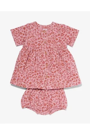 HEMA Baby Outfit sets - Newborn Kledingset Jurk En Pofbroek Met Bloemen