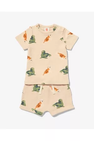 HEMA Baby Outfit sets - Baby Kledingset Shirt En Short Rib Zeehonden