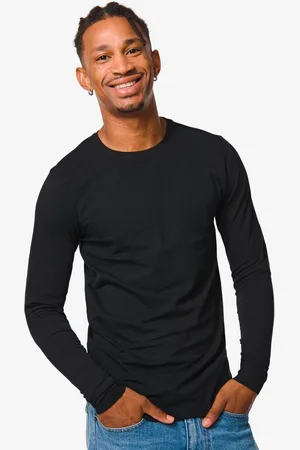 HEMA Heren Shirt Slim Fit O-hals Lange Mouw