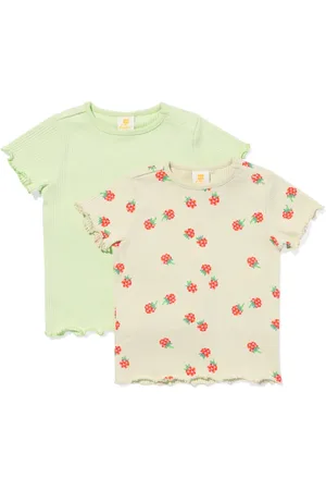 HEMA Baby T-shirts Framboos - 2 Stuks