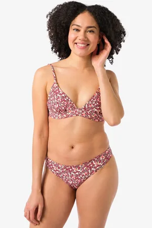 HEMA Dames Bikinibroekje Rib Bloemen