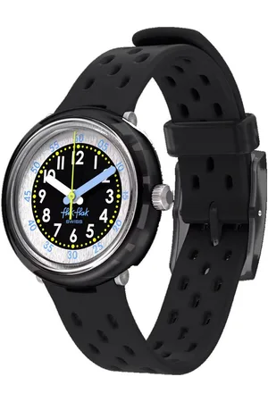 Flik Flak 7+ Power Time FCNP001 Bubbly Hours - Fizz in Black Horloge