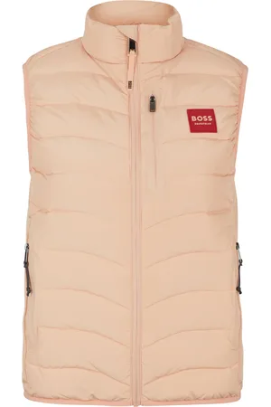 HUGO BOSS Gewatteerde bodywarmer voor ruiters met siliconen logopatch
