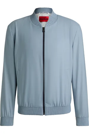 HUGO BOSS Slim-fit jack van een wolmix met stretch