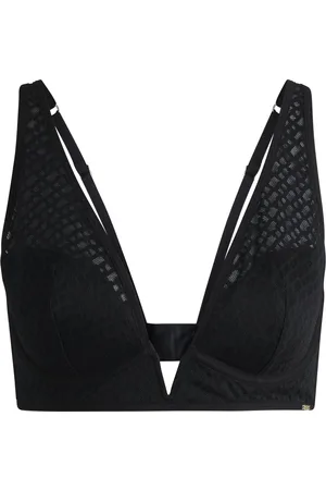 HUGO BOSS Driehoekige beha van monogramkant met metalen logodetail
