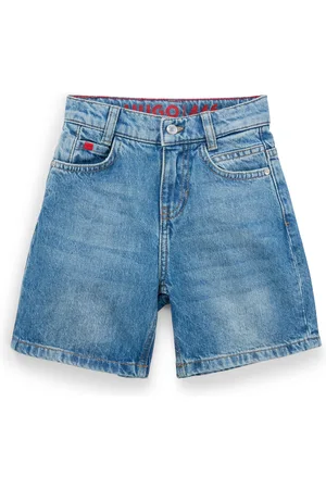 HUGO BOSS Loose-fit kindershorts van blauw denim