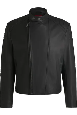 HUGO BOSS Leren jas met motorsportinspiratie en 3D-details