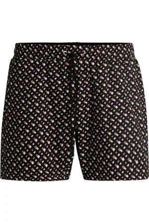 HUGO BOSS Volledig gevoerde, sneldrogende zwemshorts met monogramprint