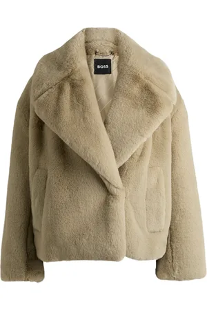 HUGO BOSS Kortere mantel van pluche teddy