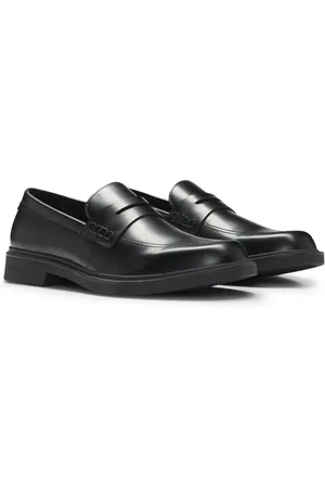 HUGO BOSS Leren loafers met uitsparing