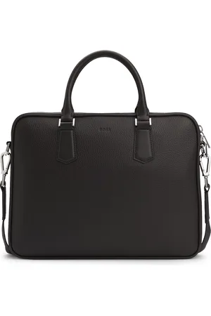 HUGO BOSS Aktetas van Italiaans leer met kenmerkende details