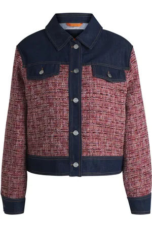 HUGO BOSS Jasje van meerkleurig tweed met denim details