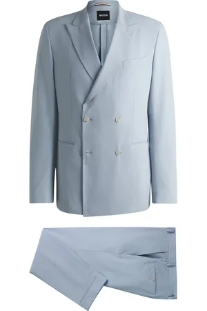 HUGO BOSS Double-breasted pak van seersuckermateriaal met stretch