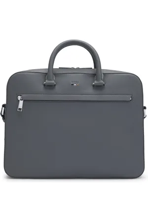 HUGO BOSS Aktetas van generfd imitatieleer met kenmerkende details