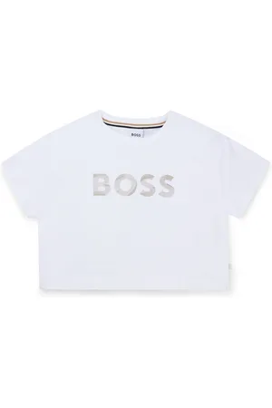 HUGO BOSS T-shirt voor kinderen van stretchkatoen met metallic logoprint