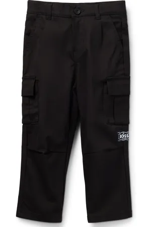 HUGO BOSS Tapered-fit broek voor kinderen van katoenen twill met stretch