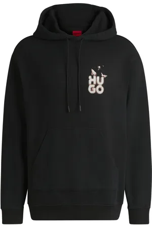 HUGO BOSS Relaxed-fit hoodie van sweatstof met seizoensartwork