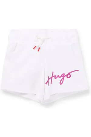 HUGO BOSS Kindershorts van een katoenmix met metallic logo