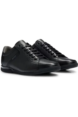 HUGO BOSS Leren sneakers met voering die nare geurtjes neutraliseert