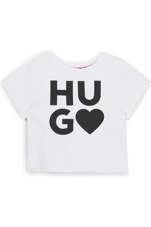 HUGO BOSS T-shirt voor kinderen van een katoenmix met hart-logoprint