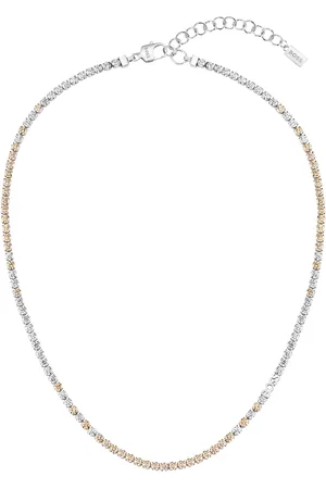 HUGO BOSS Adjustable necklace with clear and champagne-coloured crystals