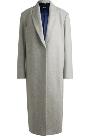 HUGO BOSS Oversized-fit mantel van een wolmix met kasjmier