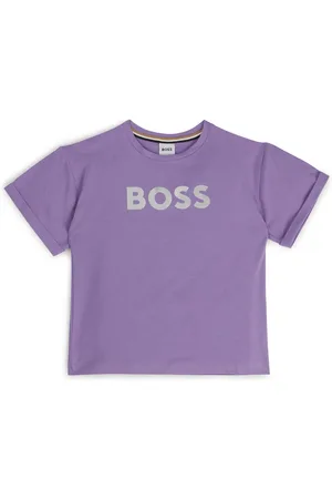 HUGO BOSS T-shirt voor kinderen van stretchkatoen met logo in metallic look