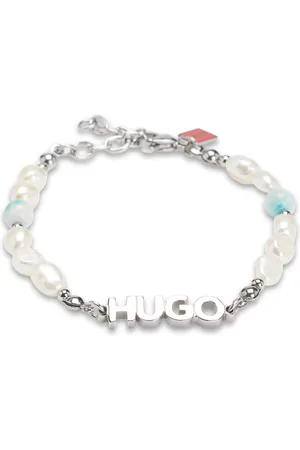 HUGO BOSS Armband met logo, parels en gekleurde stenen