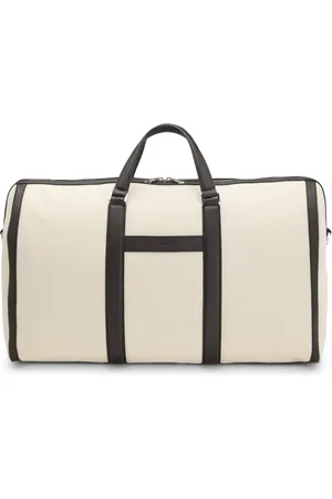 HUGO BOSS Canvas weekendtas met leren details
